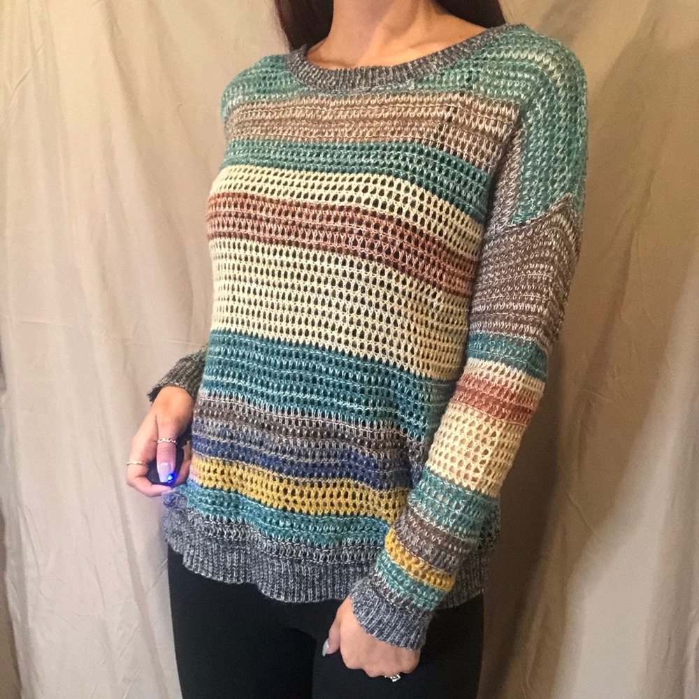 Multicolored crochet sweater